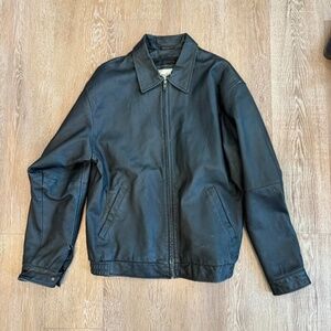 Vintage 90's Black Leather Bomber